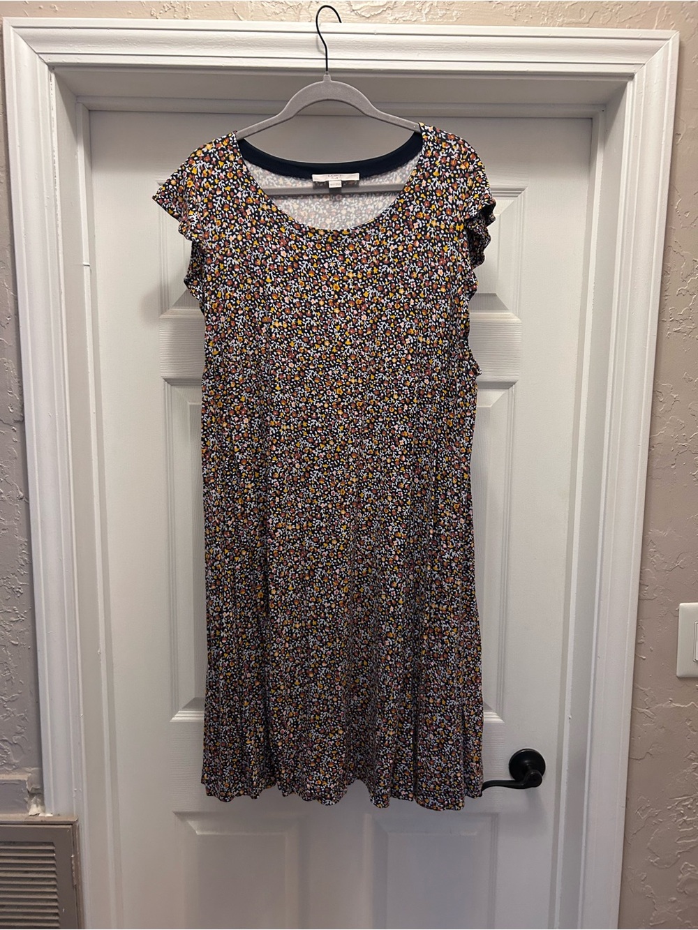 LOFT Plus Multicolor Floral Print Dress